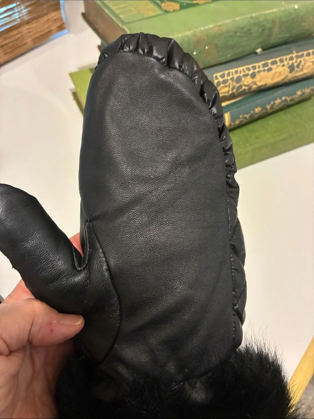 UGG Women's Quilted Shearling Mittens Black with Touchscreen